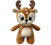 Quickdraw Giant Reindeer Soft Toy 60cm - Large Christmas Plush Teddy with Super Soft Cuddly Fabric - Festive Rudolph Style Stuffed Animal for Kids & Adults - Seasonal Gift Decoration or Bedroom Plush