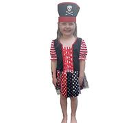 Quickdraw Girls Pirate Dress Costume for Ages 3-5 Years Dress Up Role Play Childrens Kids Party Outfit Fancy Dress
