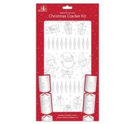 Quickdraw Make & Fill Your Own Christmas Cracker Kit - Pack of 6 Christmas Crackers with Hats, Jokes & Ribbons - DIY Arts & Crafts Activity - 35cm Long - Add Your Own Gifts (Colour Your Own Gonk)
