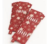 Quickdraw Make & Fill Your Own Christmas Cracker Kit - Pack of 6 Christmas Crackers with Hats, Jokes & Ribbons - DIY Arts & Crafts Activity - 35cm Long - Add Your Own Gifts (Red & White Stars)