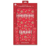 Quickdraw Make & Fill Your Own Christmas Cracker Kit - Pack of 6 Christmas Crackers with Hats, Jokes & Ribbons - DIY Arts & Crafts Activity - 35cm Long - Add Your Own Gifts (Rudolph)