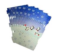 Quickdraw Make & Fill Your Own Christmas Cracker Kit - Pack of 6 Christmas Crackers with Hats, Jokes & Ribbons - DIY Arts & Crafts Activity - 35cm Long - Add Your Own Gifts (Penguins)