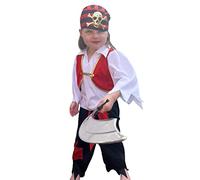 Quickdraw Pirate Costume 3-5 Years Girls Boys Dress Up Role Play Childrens Kids Party Outfit Fancy Dress