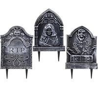 Quickdraw Plastic Halloween Tombstone Garden Graveyard Gravestones Decorations Spooky Scene Party Prop Decor 41cm