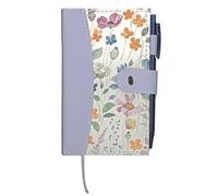 Quickdraw Slim Notebook with Pen - Soft Touch Covers Wild Bloom Floral Designs - Small Lined Journal with 192 Pages - Pocket Sized Notepad for Women & Girls - 15cm x 9cm (Floral)