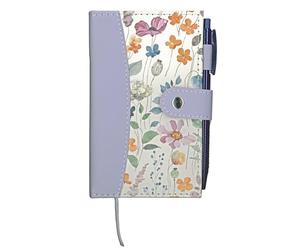 Quickdraw Slim Notebook with Pen - Soft Touch Covers Wild Bloom Floral Designs - Small Lined Journal with 192 Pages - Pocket Sized Notepad for Women & Girls - 15cm x 9cm (Floral)