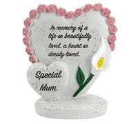 Quickdraw Special Mum Grave Double Love Heart Display - Memorial Ornament with Heartfelt Inscription - Weatherproof Memorials for Graveside Remembrance