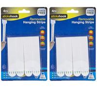 Quickdraw Strong Hanging Strips 10kg Load Capacity for Hanging Mounting Picture Photo Canvas Frames - Removable & Damage Free (2 Packs - 8 Strips)