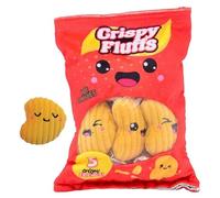 Quickdraw Supplies Crisps Snack Pack Plushie Friends - Soft Toy Set - Cheesy Fluffs Crispy Fluffs Bean Fluffs - Cute Kawaii Cuddly Fidget Plush Toys - Collectible Gift for Kids (Crispy Fluffs)