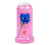 Quickdraw Supplies Everlasting Rose Building Block Set with Display Dome - 99 Piece Easter Rose Toy Kit - 17cm Buildable Flower Ornament - Compatible Building Bricks - Gift Idea (Blue)