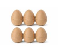 Quickdraw Supplies Fillable Paper Mache Easter Eggs 12cm Set of 6 - Large Paint Your Own Easter Craft Eggs Cardboard Openable 2 Piece Shells for Decorating Filling Egg Hunt DIY Gifts