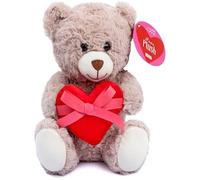 Quickdraw Supplies Mothers Day Teddy Bear Plush Soft Cuddly Toy with Heart or Love Envelope 20cm Romantic Gift for Girlfriend Wife Partner Kids Anniversary Surprise Keepsake (Brown)
