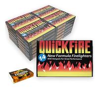 Quickfire Firelighters Bulk Pack Fire Lighters hotspot Burners BBQ Coal Wood Burners with KasaBona Safety Matches - 14 Firelighters (84 Firelighters)