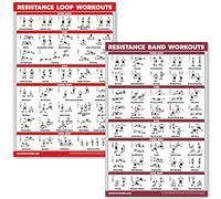 QUICKFIT 2 Pack - Resistance Bands and Loops Workout Posters - Set of 2 Laminated Charts - Band Tubes and Loops Exercise Charts (Laminated, 18" x 24")