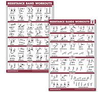 QuickFit 2 Pack Resistance Bands Volume 1 & 2 Exercise Poster Set - Resistance Tubes Workout Charts (Laminated, 18" x 27")