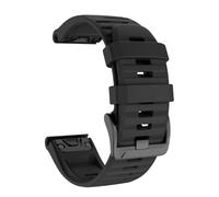 QuickFit 22mm 26mm Silicone Band for Garmin Fenix 8 (47mm)/Fenix E (47mm)/Fenix 7/Fenix 6/Fenix 5 Watch Bands (Black, 26mm)
