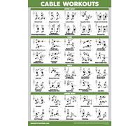 QUICKFIT (46 cm x 70 cm, LAMINATED Cable Machine Workout Poster - Cable Machine Exercise Chart Laminated 18 inches x 27 inches