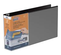 QuickFit Heavy Duty 8.5 x 14 Landscape Spreadsheet View Binder, 2 Inch, Round Ring, Black (95031L)