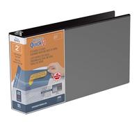 QuickFit Heavy Duty 8.5 x 14 Landscape Spreadsheet View Binder, 2 Inch, Round Ring, Black (95031L)