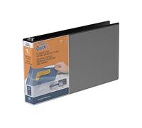 QuickFit Landscape 3 Ring Legal Binder, Heavy-Duty Round-Ring Binder with Clear-View Cover, 8.5" x 14", Round Ring, Black