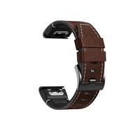 Quickfit Leather+Silicone Strap fit For Garmin Marq Adventurer Athlete Golfer Captain Aviator Gen 2 Epix Pro 2 51mm 47mm Watch Band(Coffee,QuickFit 26mm)