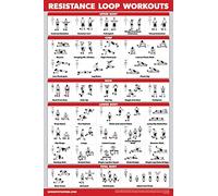 QUICKFIT Resistance Loop Bands Workout Poster - LAMINATED - Exercise Chart for Resistance Band Loops - 18" x 24"