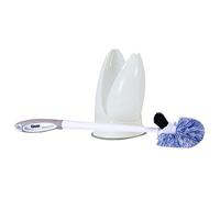 Quickie Toilet Bowl Brush Caddy with Microban for Bathroom, White, Heavy Duty Deep Cleaning, Convenient Storage, Long Handle, Fights Oder-Causing Material (315MB), 1 Count (Pack of 1)