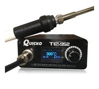 QUICKO T12 Soldering Iron Station OLED Display Temperature Controller Electronic Welding Iron Tips Handle Aluminum Alloy Case Power Equipments 110V T12-ILS JL02 KU BL BC1 Sting (SET5)