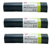 Quickpack DRAWSTRING TRASH BAG 3 x 10 Pieces 120L Tear-Resistant - Liquid-Tight