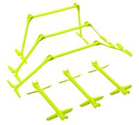 QUICKPLAY Adjustable Speed Hurdles Set of 6 - Agility & Footwork Training | Three height levels, Flexible knock-over build, Quick feet and sprint drills, Grass or indoor use, Carry bag included