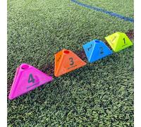 QUICKPLAY Cognitive Cones - Set of 8 in Vibrant Colours, Soccer Cones with Numbers, Soccer Training Cone, Coaching Equipment