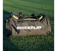 QUICKPLAY Football Kit Bag - Black Sports Bag with Green Zip Highlight | Durable for Gear | Easy Carry Shoulder Strap | Strong Reinforced Base | Weather Resistant Material