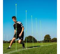 QUICKPLAY PRO Agility Poles Adjustable Height: 3FT Soccer Training Poles OR 6FT Coaching Sticks/Slalom Poles (x10)