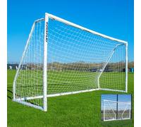 QuickPlay Q-Fold Match Folding Football Goal - Weatherproof uPVC | Folds flat in 30 sec, Built to last outdoors, Stores flat when folded, Club & team practice, Develops football skills