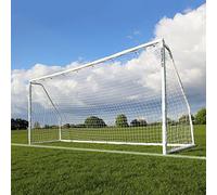 QuickPlay Q-Fold Match Folding Football Goal - Weatherproof uPVC | Folds flat in 30 sec, Built to last outdoors, Stores flat when folded, Club & team practice, Develops football skills