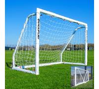 QuickPlay Q-Fold Match Folding Football Goal - Weatherproof uPVC | Folds flat in 30 sec, Built to last outdoors, Stores flat when folded, Club & team practice, Develops football skills