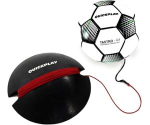 QUICKPLAY Replay Football Training Ball Size 4 Adjustable Bungee Elastic Training Ball with Base Weight - The Ultimate Hands Free Football Kick Trainer