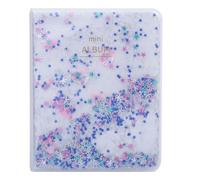 Quicksand Beads 64 Pockets 3 Inch Mini Photo Album For Camera Photos Blue Green Small Body Large Capacity Insert Movie Tickets Train Tickets Bank Cards PVC Material (Azul)
