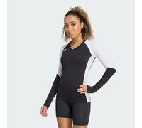 adidas Women's Volleyball Quickset Long Sleeve Jersey Shirt, Black, XL Tall