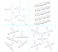 Quickun 3/8" Hose Barb Fitting Combo Equal Barb T Tee Y 3 Way Cross 4 Way Splicer Joint Mender Adapter Union Fitting Kit (Pack of 20)