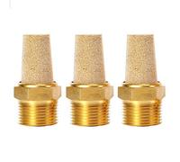 Quickun Air Pneumatic Mufflers, 1/4" Male Thread Sintered Bronze Exhaust Muffler Silencer (Pack of 3)