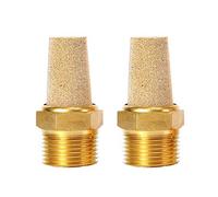 Quickun Air Pneumatic Mufflers, 3/4" Male Thread Sintered Bronze Exhaust Muffler Silencer (Pack of 2)