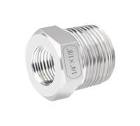 Quickun Stainless Steel Reducing Hex Bushing, 1/4" Male NPT to 1/8" Female NPT, Reducer Bushing Pipe Hose Fitting( Pack of 1)