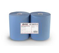 Quicky Cleaning Cloth Roll, 2-Ply, Rec. Blue, 2 x Rolls of 500 Sheets, Absorbent, Perfect for Workshop, Industry, Kitchen etc.