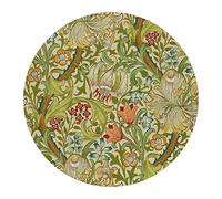 QUICQOD Vintage William Morris Golden Lily Flower Spring Summer Cottagecore Mouse Pad 8.7 x 8.7 Inches,Non-Slip Rubber Base Mousepads for Home Office Dorm Desk Decor,Flower Lover Gifts