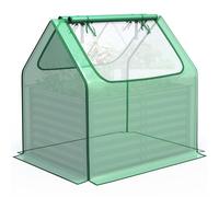 Quictent Replacement Cover for 120x90cm (4x3ft) Raised Garden Bed, Waterproof PE Plant Cover with Roll-Up Windows, Green (No Poles, Cover Only)