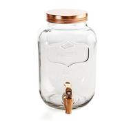Quid Habitat Beverage Dispenser with Tap, Embossed Glass, Copper, 3 litres Messages 3L Copper