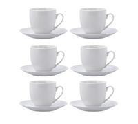 Quid New Renova Set of 6 Cups with Saucer Porcelain 20cl White