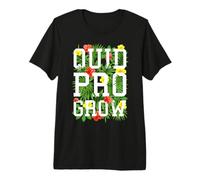 Quid Pro Grow Gardener Floral Text Spring Garden Flowers Premium T-Shirt