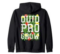 Quid Pro Grow Gardener Floral Text Spring Garden Flowers Zip Hoodie